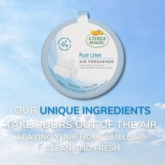 Citrus Magic Odor Absorbing Solid Air Freshener – Pure Linen, 8oz, 4 Weeks Fresh