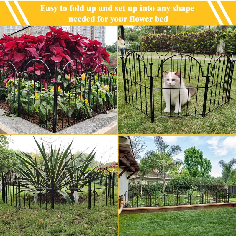 17in Arched Metal Garden Fence Border, No Dig, Rustproof, 25 Pack gallery