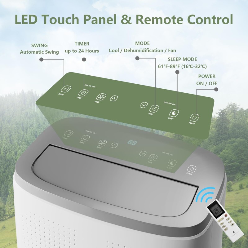 14000BTU Portable Air Conditioner Cools Up to 750 Sq.ft 24H Timer Remote Control gallery