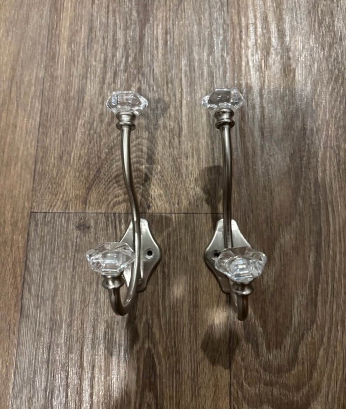 Threshold Satin Nickel Decorative Wall Hooks Set of 2 Silver Hooks
