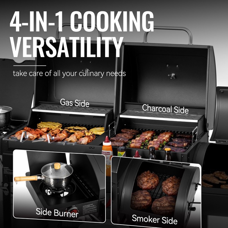 Royal Gourmet 2-Burner Gas and Charcoal Combo Grill gallery