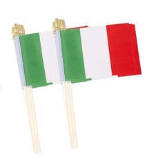Lebei Small Italy Italian Flag Mini Handheld 4×6 Inch Stick Flags 12 Pack