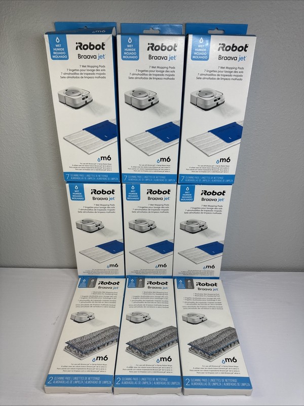 iRobot Braava Jet Wet Mopping Pads 6-Boxes (x42) & Wet/Dry Pads 3 Boxes Of 2 Lot