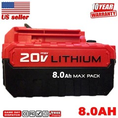 2Pack 20V 8.0Ah 20 Volt Lithium-ion Battery for Porter Cable MAX PCC685L PCC680L