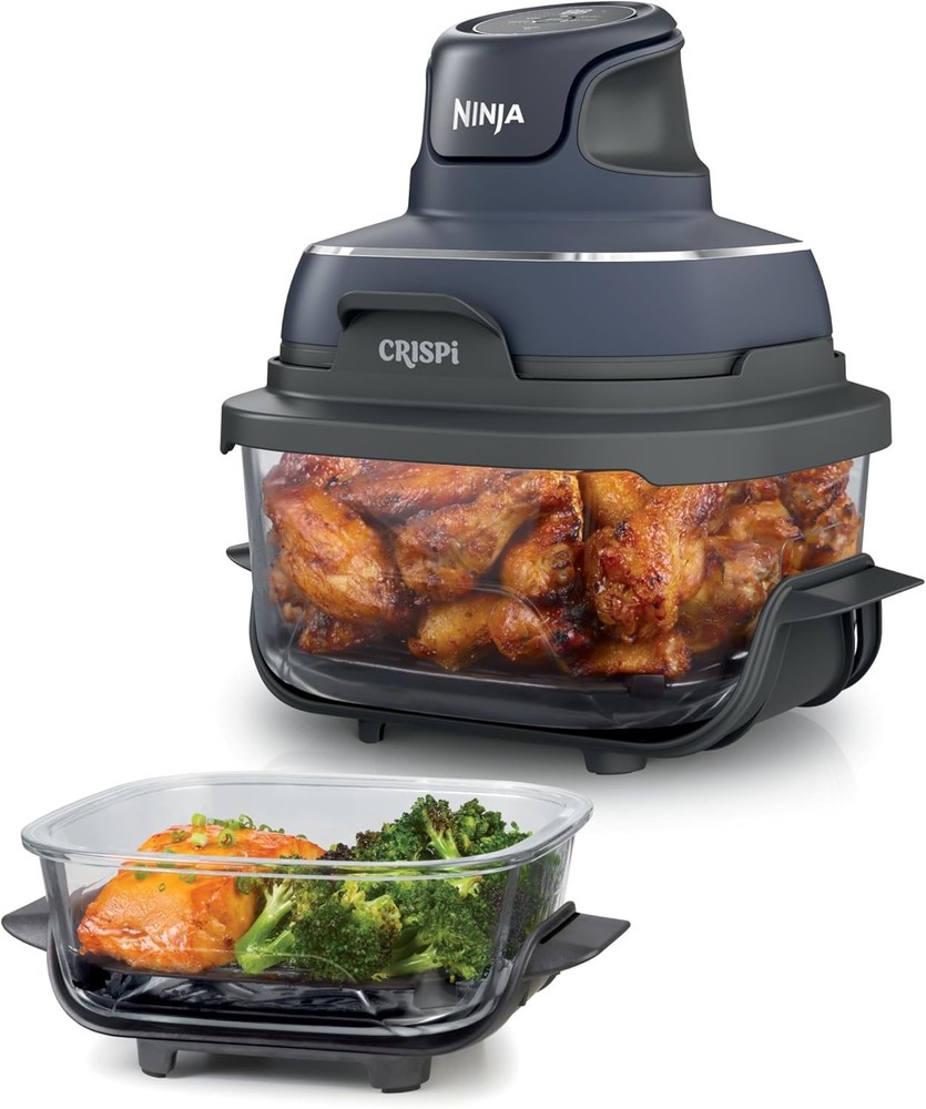 Ninja Crispi 4-in-1 Portable Glass Air Fryer System Gray (NN,FREESHIP)
