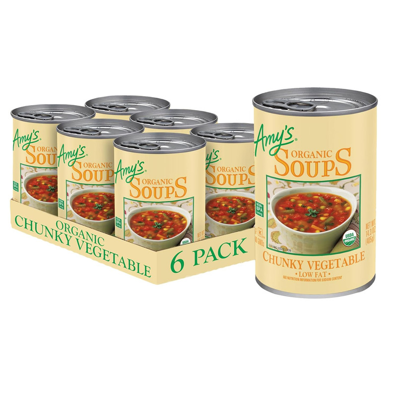 Amy'S Soup, Vegan, Gluten Free, Organic Chunky Vegetable, Low Fat, 14.3 Ounce (P