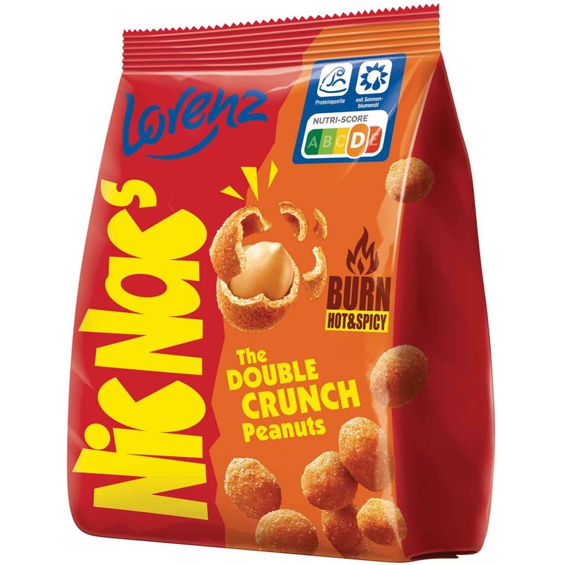 Lorenz NicNac’s Nic Nacs BURN HOT & SPICY crispy shell peanuts 110g FREE SHIP