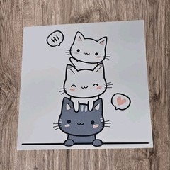 5×5 Inches Cats Blank Inside Greeting Card Friend HM