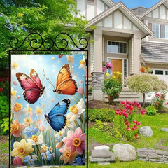 Large Spring Summer Garden Flags for outside 28 X 40 Double Sided, Spring Summer