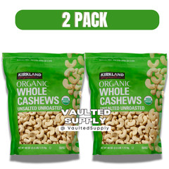 Kirkland Organic Whole Cashews 5 LB Total Unsalted Unroasted USDA 2 Pack