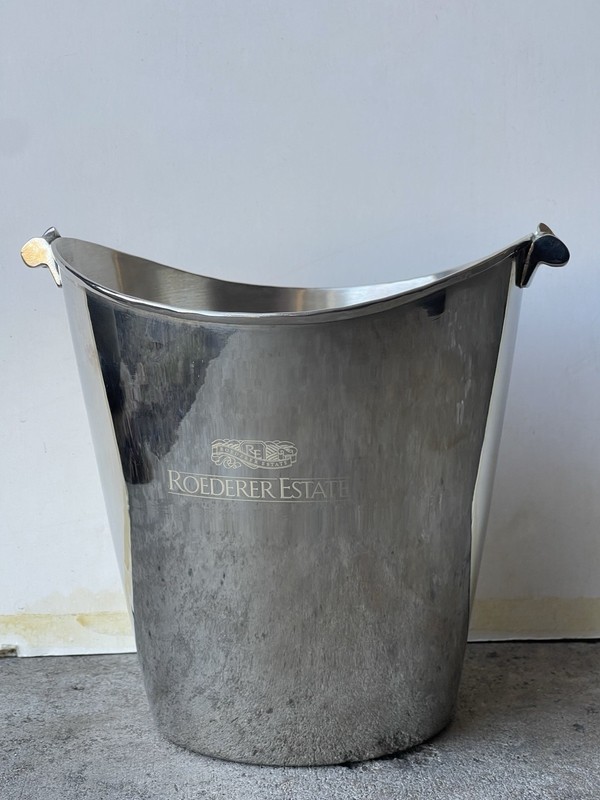 Louis Roederer Champagne Wine Ice Bucket Mirrored Silver/Nickel Plated Brass