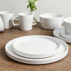 Stone Lain Stoneware 16pcDinnerware Set, Service for 4, White Glossy (Open Box)