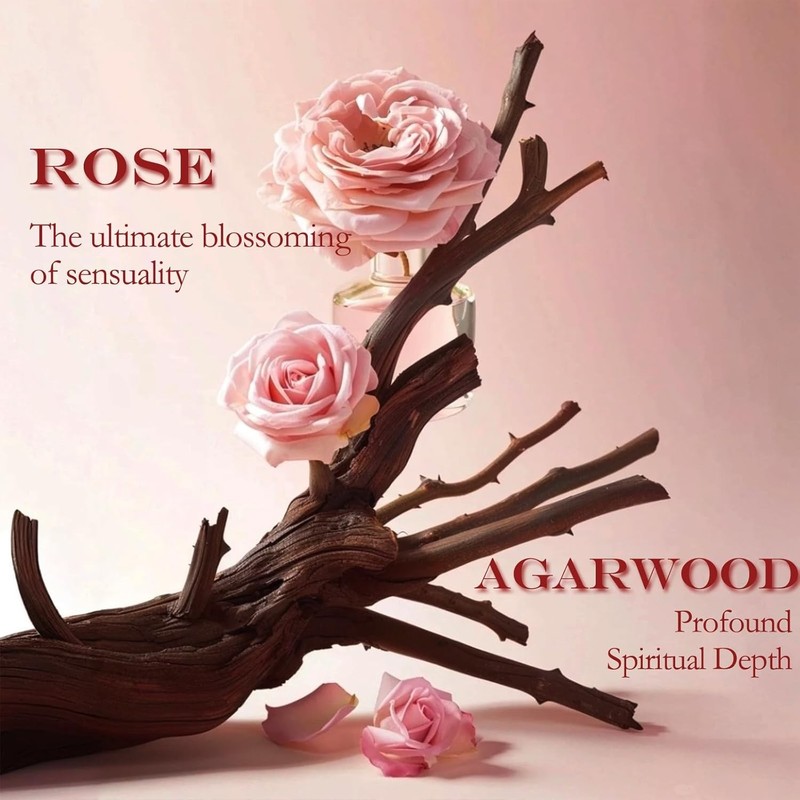 MOSROD Luxury Rose & Agarwood Scented Candles Gift Set, 2 Packs, Natural Soy Rom gallery