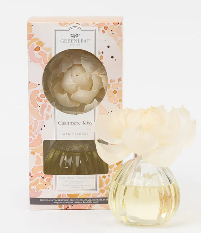 GREENLEAF Flower Diffuser – Diffuses 30 Days – Made in The USA – Cashmere Kiss