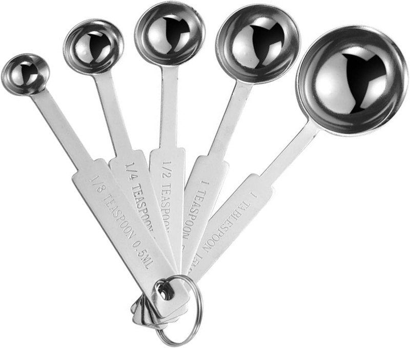 5PCS Measuring Spoons Set, Includes 1/8, 1/4, 1/2 Tsp, 1 Tsp, 1 Tbsp, Food G…