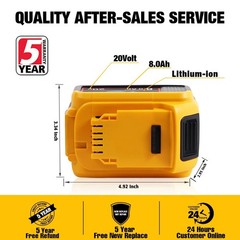 2Pack 8.0AH For DeWalt 20V 20 Volt Max Lithium Ion Battery DCB206 DCB205 DCB200