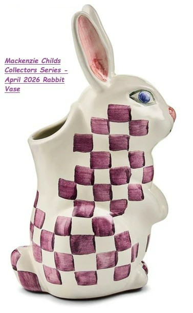 Mackenzie Childs Collectors Series – April 2026 Rabbit Vase 8.5″ Tall NEW