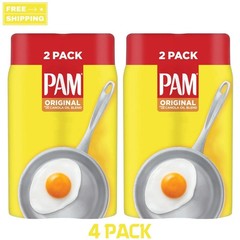 (4 Pack) PAM Original Cooking Spray, Canola Oil Nonstick Cooking & Baking Spray
