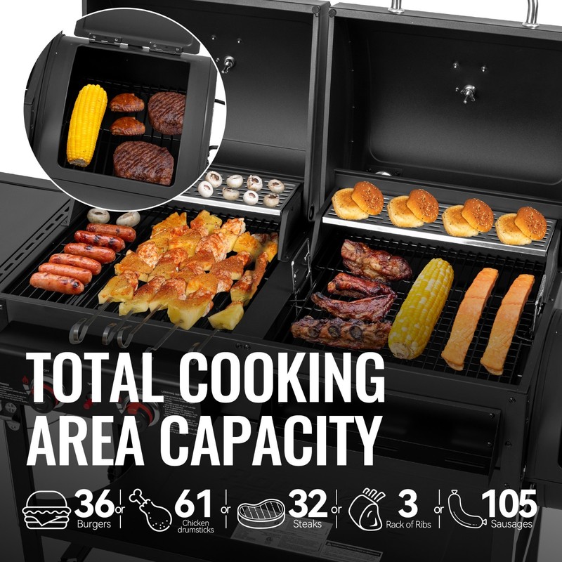 Royal Gourmet 2-Burner Gas and Charcoal Combo Grill gallery