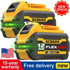 2Pack 12.0AH DCB609-2 For DEWALT DCB612 20V/60V MAX FLEXVOLT Lithium-Ion Battery