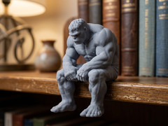 Sad Hulk on a Ledge Figurine 3D Printed Shelf Sitter