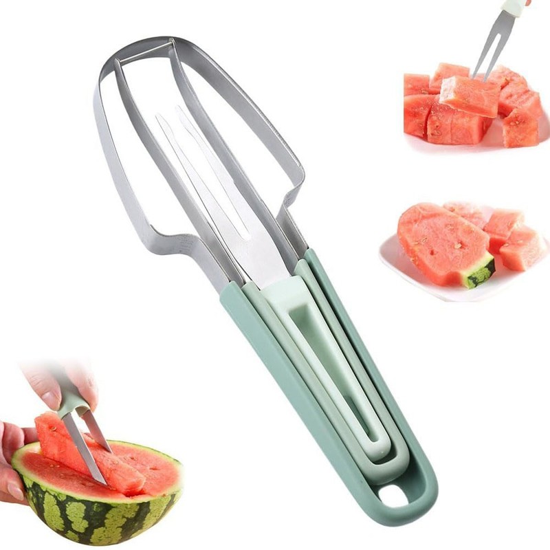 Stainless Steel Watermelon Slicer, 2026 3 IN 1 Watermelon Cutter Knife Server