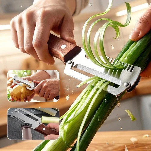 Stainless Steel Vegetable Peeler 2 in 1 Multi Function Fruit Kitchen Tool