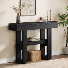 41.34-Inch Console Table Farmhouse Narrow Entryway Table w/ Storage for Hallway
