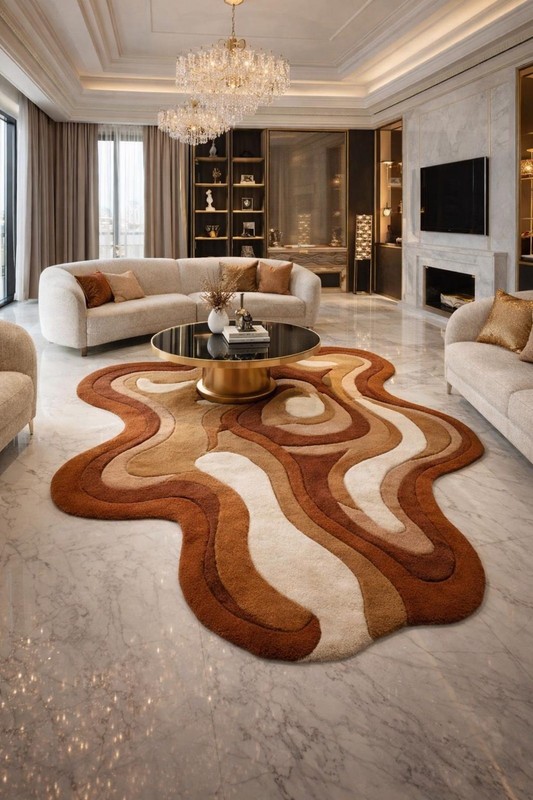 Handmade Rug | Irregular Rug | Wool Rugs | Living Room Rug | Tufted A459