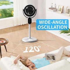 120° Oscillating Standing Fan, 33 inch 2-in-1 Air Circulator W/Remote, 3 Speeds