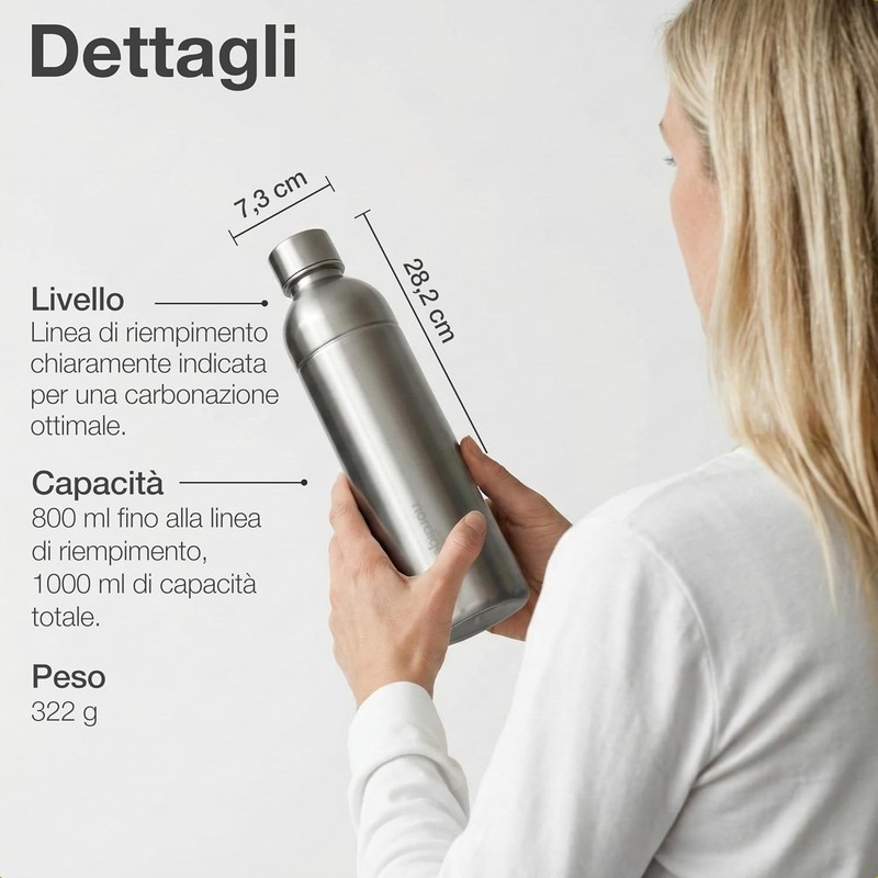 Premium 33 Oz Stainless Steel Bottle | Compatible with Aarke Carbonator 3, Sodas gallery
