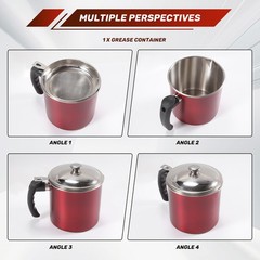 Bacon Grease Container 1.3L Cooking Oil Storage Can with Strainer,Oil3767