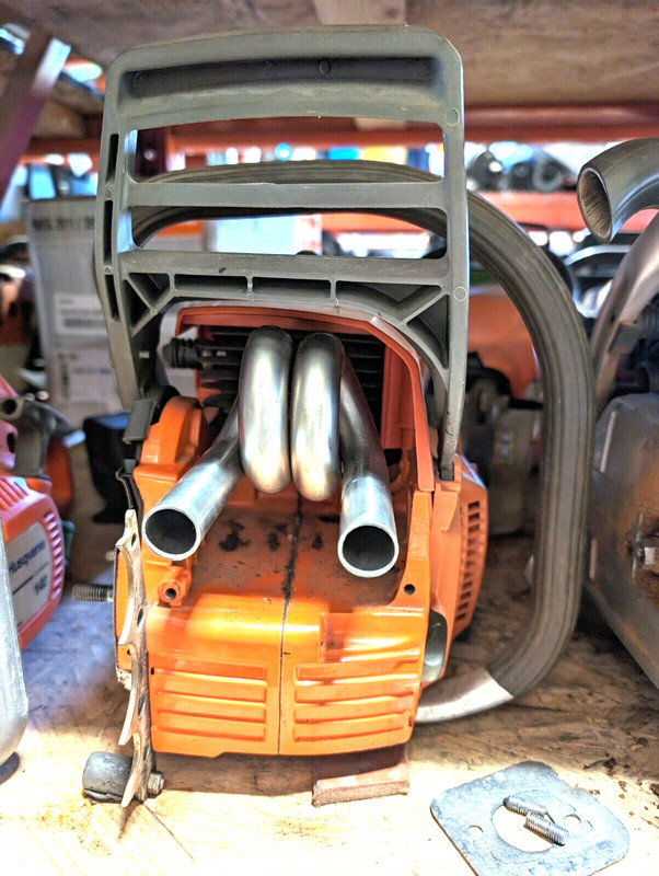 Husqvarna 372xp ram horn extreme dual port muffler mod pipe 365 372 XP 385 390