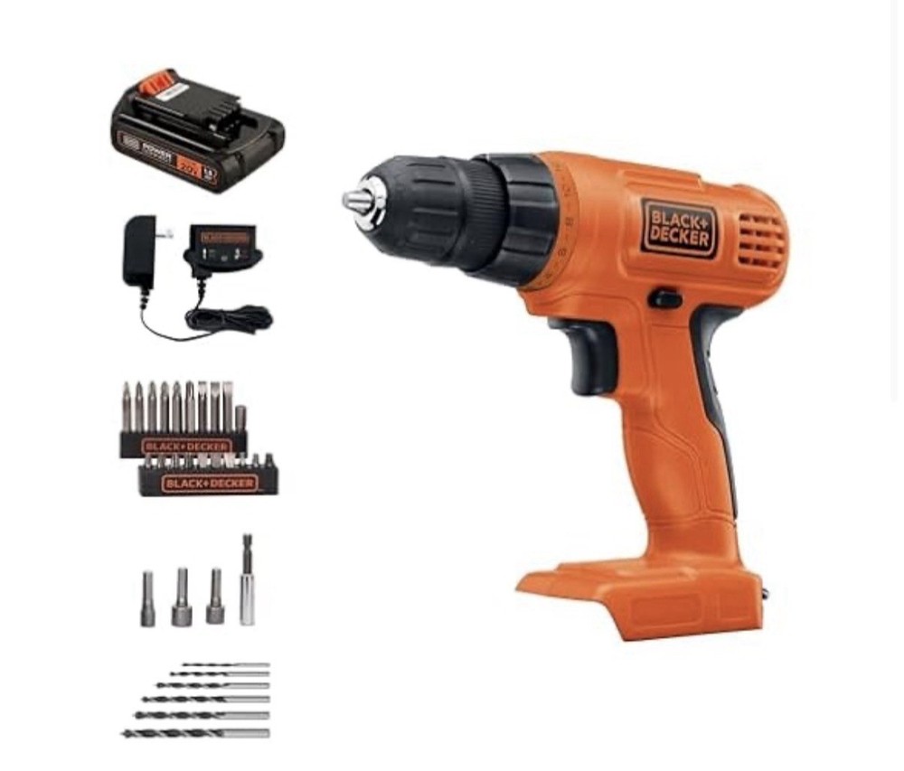 BLACK+DECKER LD120VA 20V Cordless Drill Set with 30 Piece Accessories