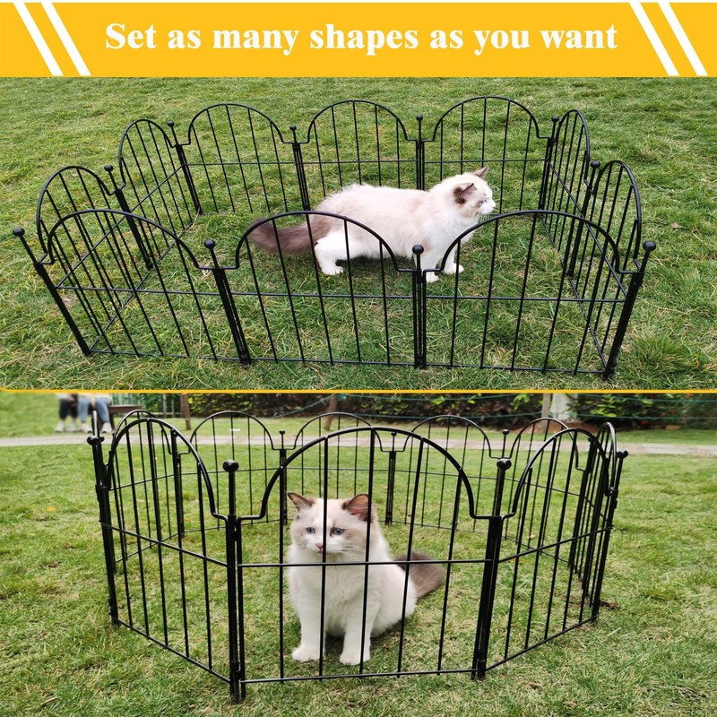 17in Arched Metal Garden Fence Border, No Dig, Rustproof, 25 Pack gallery