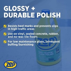 ZEP 1 Gal High Traffic Floor Polish High Gloss Floor Finish for Vinyl Tile