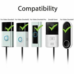 24V Power Supply Adapter Transformer W/ 26FT Wire Video Ring Doorbell 1/2/2 Pro