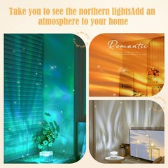 Ocean Wave Aurora Projector Lamp 16 Colors LED Night Light Bedroom Rechargeable