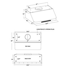 30 In. Under Cabinet Range Hood [OPEN BOX] 500 CFM, Stainless Steel LCD Controls