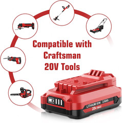 2PACK For Craftsman 20Volt 4.0Ah Lithium-ion Battery CMCB204 CMCB202 CMCB201 NEW