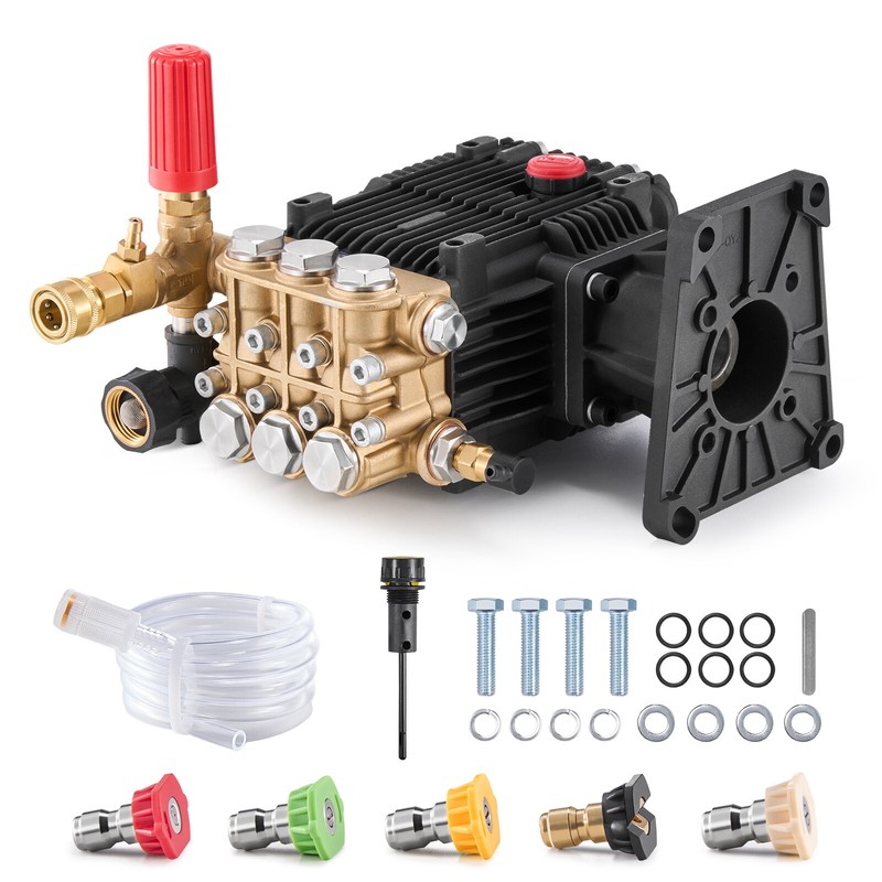 Pressure Washer Pump 1″ Shaft Horizontal Triplex Plunger 4300 PSI 4.4GPM