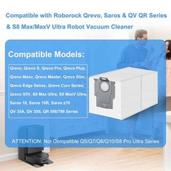 Dust Bags Replacement for Roborock Qrevo MaxV, Qrevo Pro Robot Vacuum Cleaner