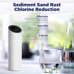 5 Micron 20″x4.5″ Big Blue Sediment GAC CTO Carbon Block Water Filter Cartridges