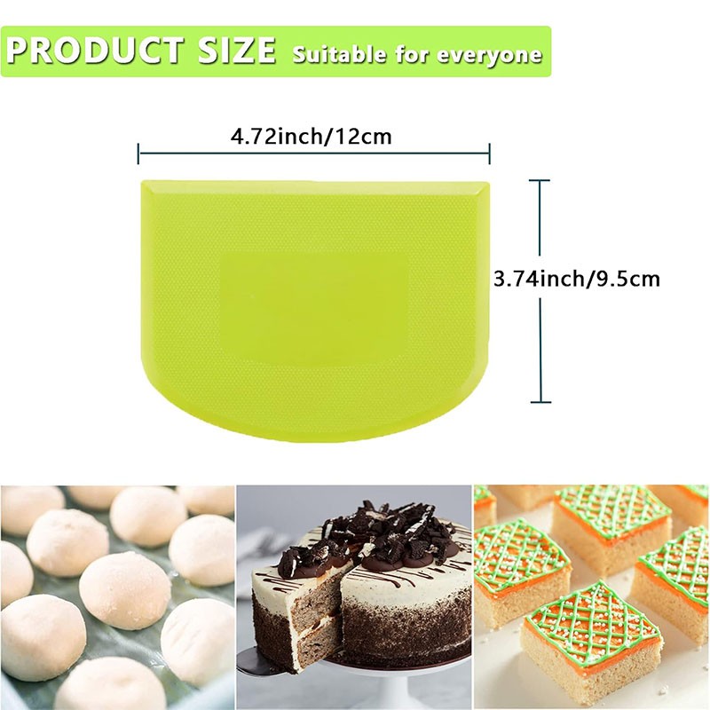 Dough Cutter Dual Sided Flexible Plastic Bowl Scraper for Bread Pizza Pastry gallery