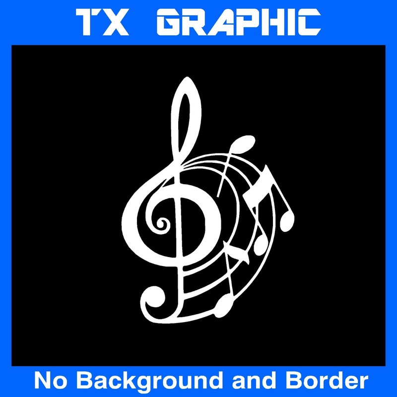 MUSICAL NOTE TREBLE CLEF VINYL STICKER DECAL WINDOW WALL LAPTOP-DIFFERENT SIZES