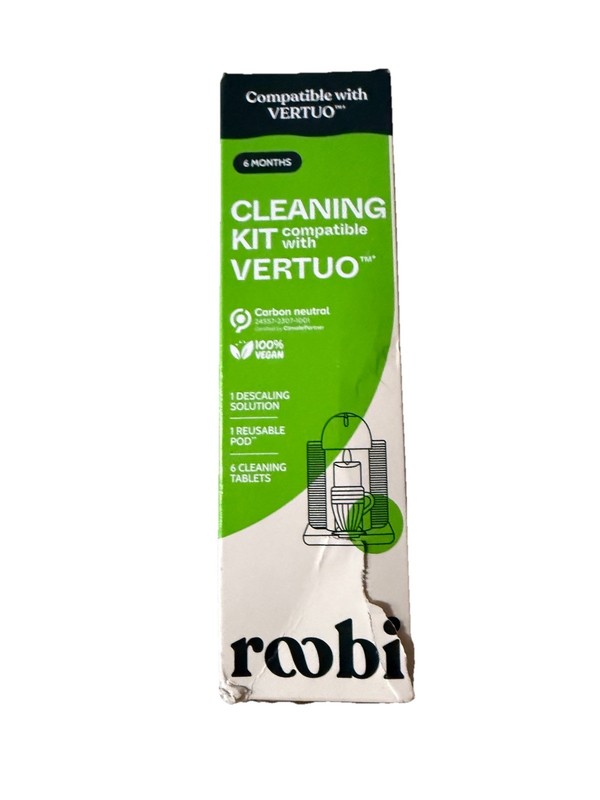 Roobi Cleaning Descaling Kit Nespresso Vertuo Compatible 6 Tablets & Solution