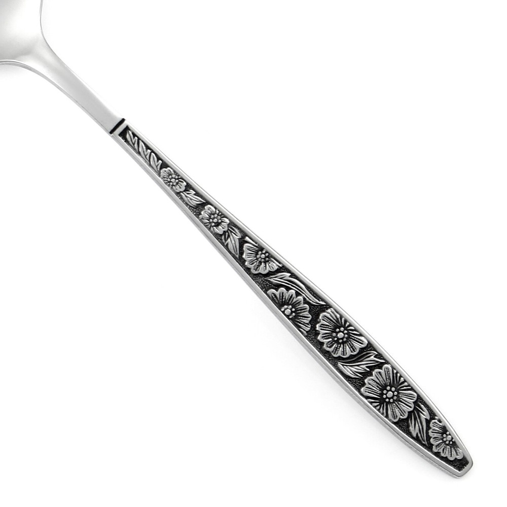 Unknown Mfg SPRING BOUQUET Stainless Korea Black Acnt Silverware CHOICE Flatware