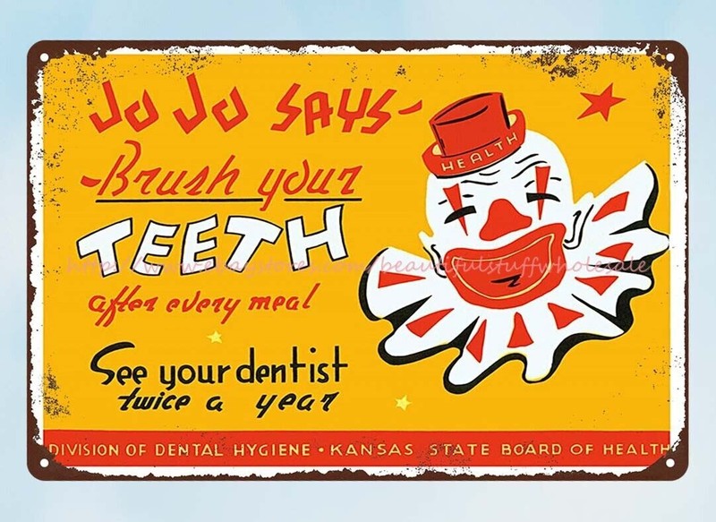 jo jo says brush your teeth after every meal see dentist metal tin sign