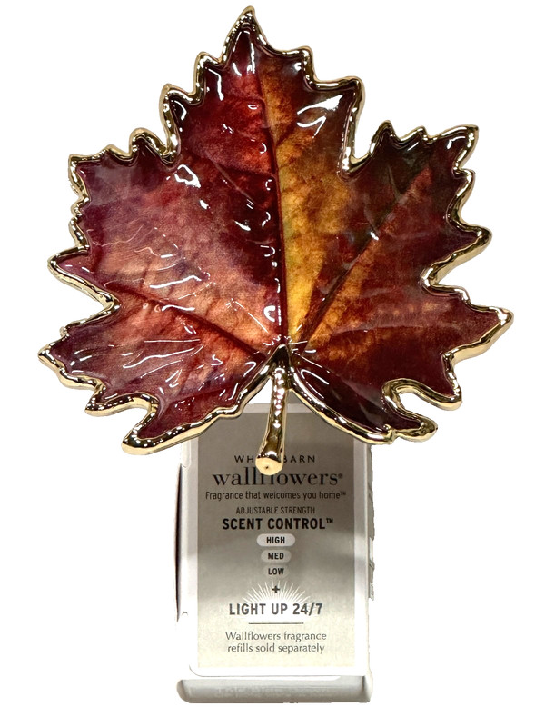 BATH & BODY WORKS BROWN MAPLE LEAF NIGHTLIGHT WALLFLOWER SCENT CONTROL PLUG IN