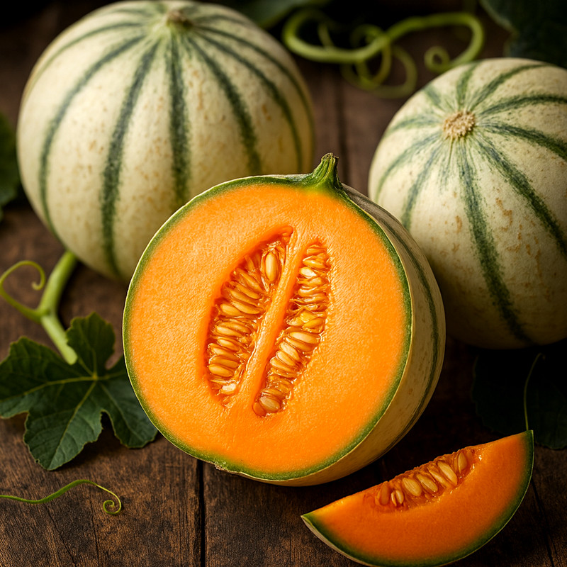 CHARENTAIS MELON FRUIT RARE FRENCH CANTALOUPE SWEET HEIRLOOM NON-GMO 20+ SEEDS gallery